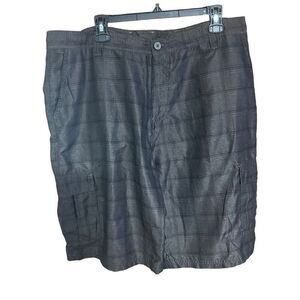 Burnside Plaid Size 38 Board Shorts Hybrid Trunks
